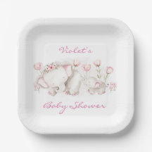Mommy and Me Elephant Pastel Girl Babydusche