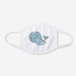 Mommy and Me Glitzer Whale Weiße Baumwoll Mund-Nasen-Maske