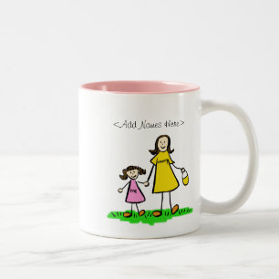 Mommy and Me Little Girl (Brünett - Individuelle  Zweifarbige Tasse