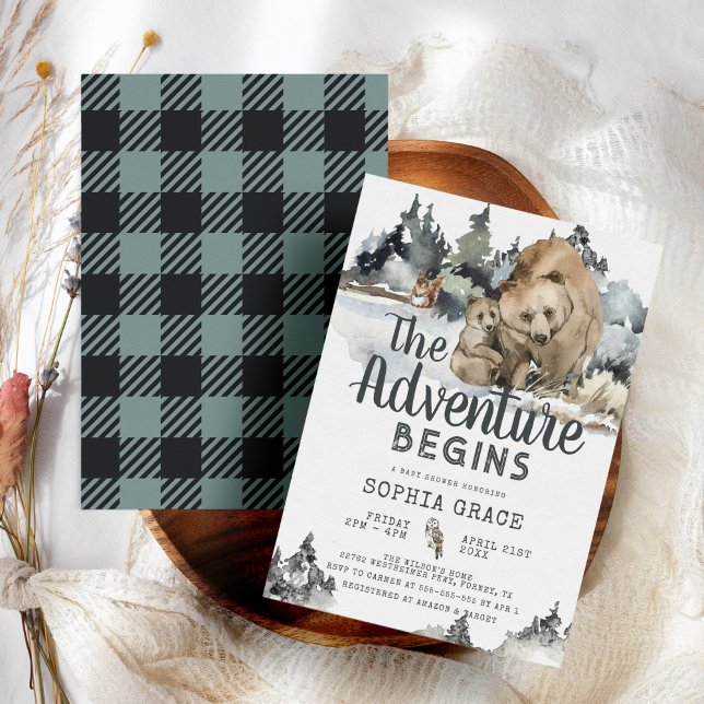 Mommy & Baby Bear Woodland Babydusche Einladung (Von Creator hochgeladen)