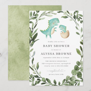 Mommy Baby Dinosaur Baby shower Invitation