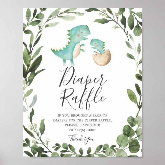 Mommy Baby Dinosaur Kinderdusche Windelwindeln Poster (Vorne)