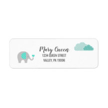 Mommy Baby Elephant mit Clouds Rücksendeadresse