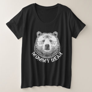 Mommy Bär, Handgezeichnete Illustration Große Größe T-Shirt