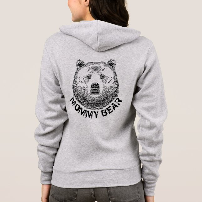 Mommy Bär, Handgezeichnete Illustration Hoodie (Rückseite)