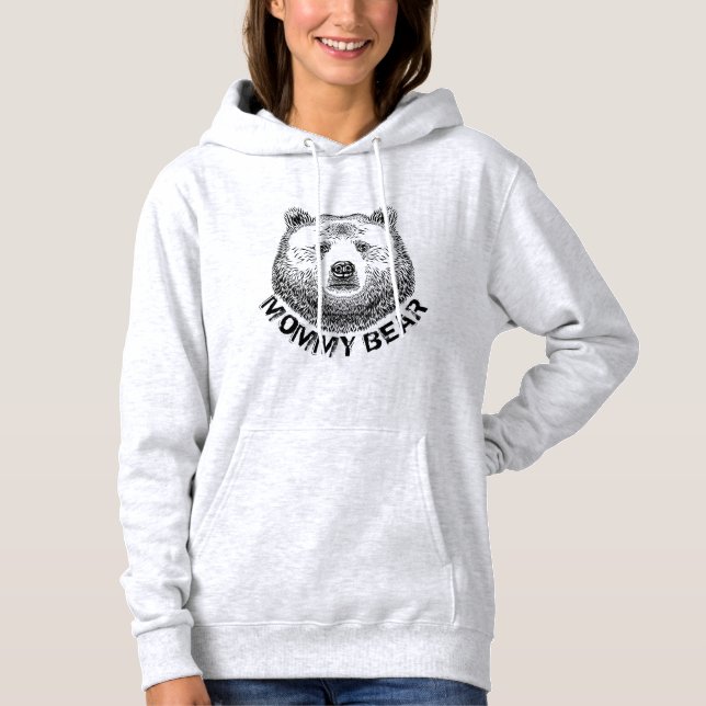 Mommy Bär, Handgezeichnete Illustration Hoodie (Vorderseite)