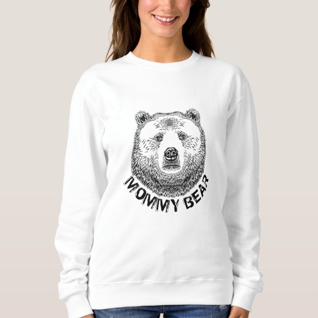 Mommy Bär, Handgezeichnete Illustration Sweatshirt (Vorderseite)