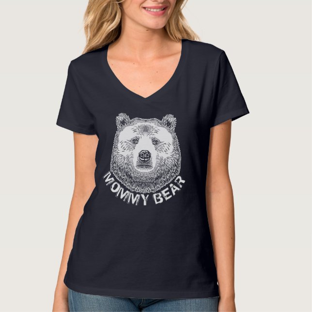 Mommy Bär, Handgezeichnete Illustration T-Shirt (Vorderseite)