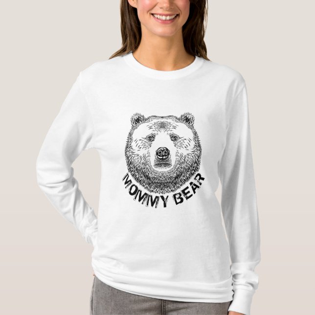 Mommy Bär, Handgezeichnete Illustration T-Shirt (Vorderseite)