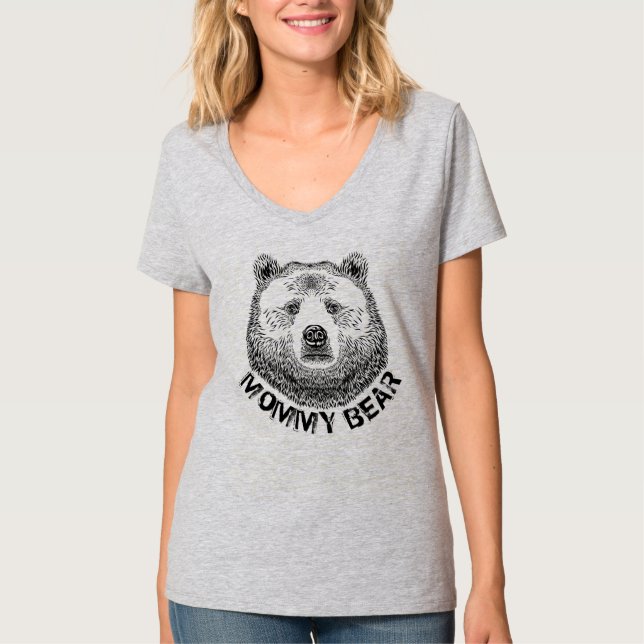 Mommy Bär, Handgezeichnete Illustration T-Shirt (Vorderseite)