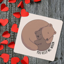 Mommy Bear umarmt Baby Bear Cub Mutter Tag