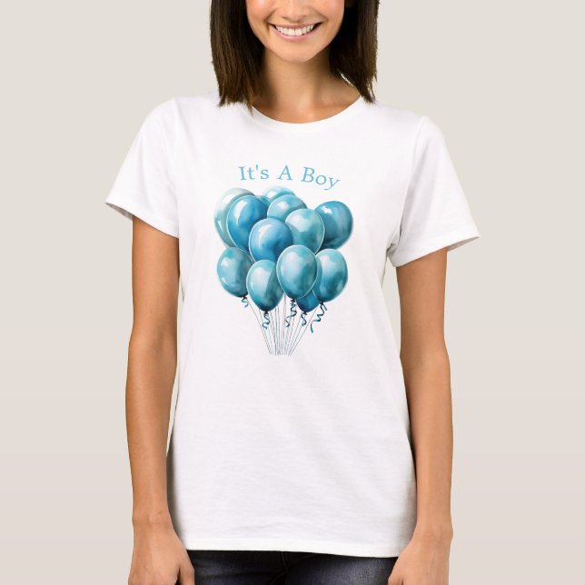 Mommy, Blue Balloons zu sein. Es ist ein Junge T-Shirt (Vorderseite)
