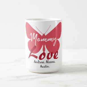 Mommy Butterfly Mama Namen Personalisiert anpassen Kaffeetasse