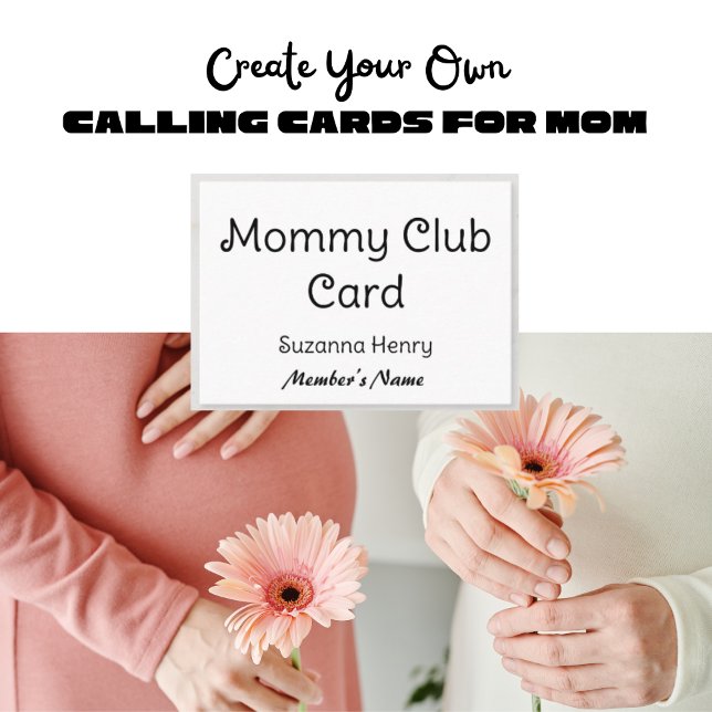 Mommy Club Card Funny Calling Card Telefonnummerkarte (Von Creator hochgeladen)