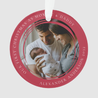 Mommy & Daddy First Christmas Foto Keepake Ornament