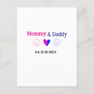 Mommy & Daddy neue Eltern geben Datum einfügen Her Postkarte