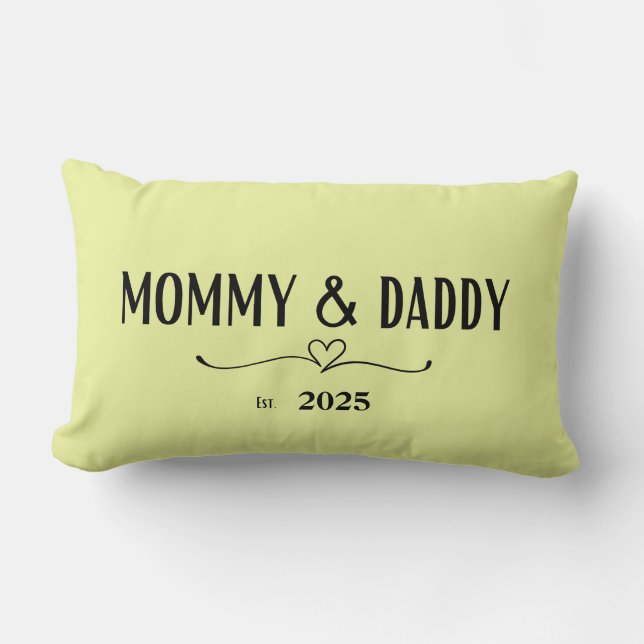 Mommy & Daddy - New Parent Keepake Décor Lendenkissen (Vorderseite)
