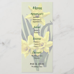 Mommy Daffodil und das Zwillinge-Hochzeitsmenü Menükarte