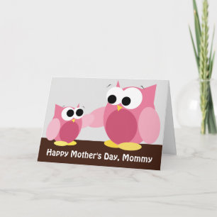 Mommy & Daughter Owls - Mother's Day Card Karte
