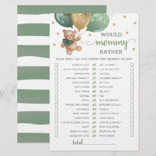 Mommy eher Game Baby Dusche Teddy Bär