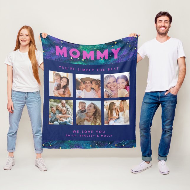 Mommy einfach die beste FotoCollage Personalisiert Fleecedecke (Beispiel)