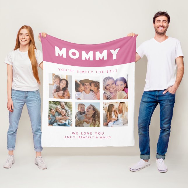 Mommy einfach die beste FotoCollage Personalisiert Fleecedecke (Beispiel)