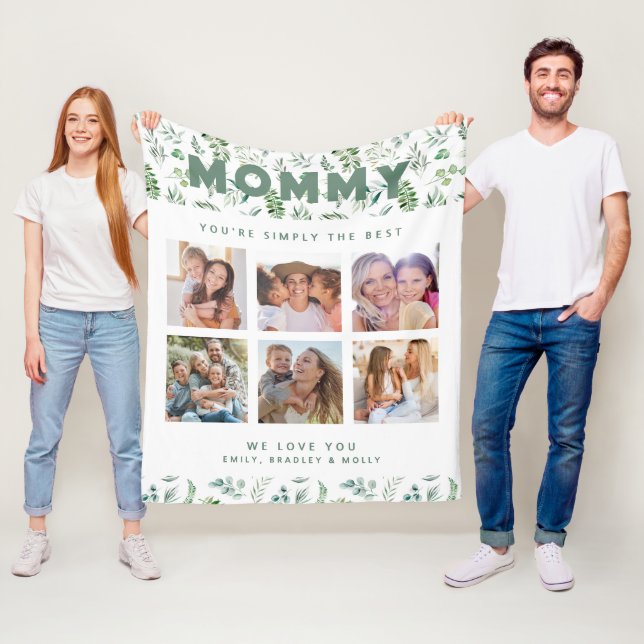 Mommy einfach die beste FotoCollage Personalisiert Fleecedecke (Beispiel)