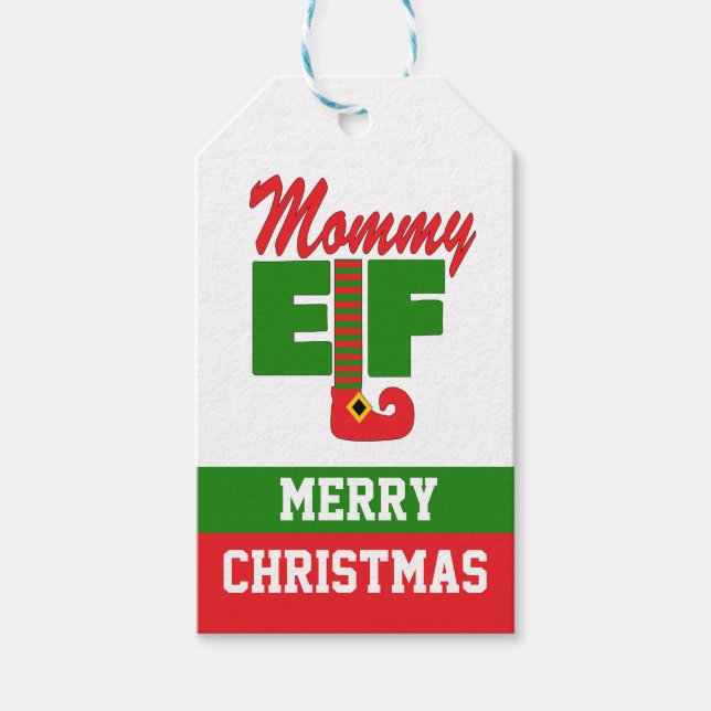 Mommy Elf Geschenkanhänger (Vorderseite)