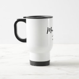 Mommy Est elegant black and white  Reisebecher