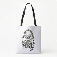 Mommy Hand Drawn Blumendesign Toag