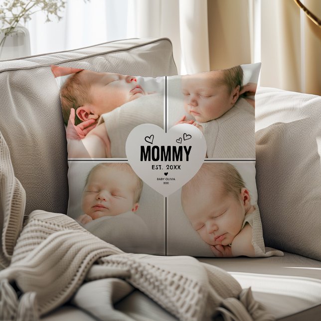 Mommy Heart 4 Foto Collage Kissen (Von Creator hochgeladen)
