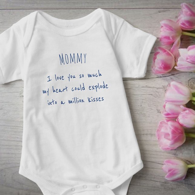 Mommy I Liebe Sie so viel Junge handgeschriebenes  Baby Strampler (Von Creator hochgeladen)