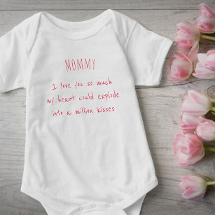 Mommy I Liebe Sie so viel rosa handgeschriebenes G Baby Strampler