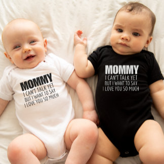 Mommy ich kann noch nicht reden, New Baby Announce Strampler