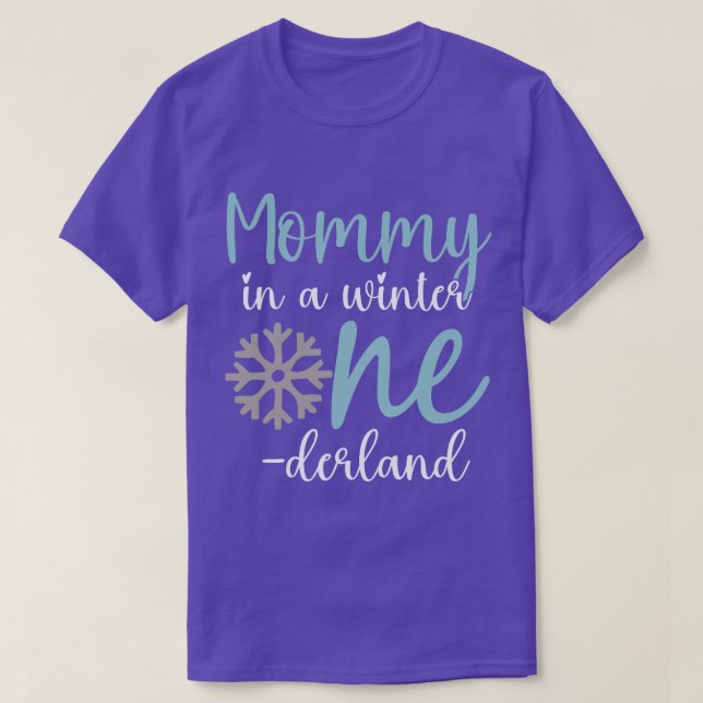 Mommy in einem Winter Onederland Mama 1. Geburtsta T-Shirt (Design vorne)