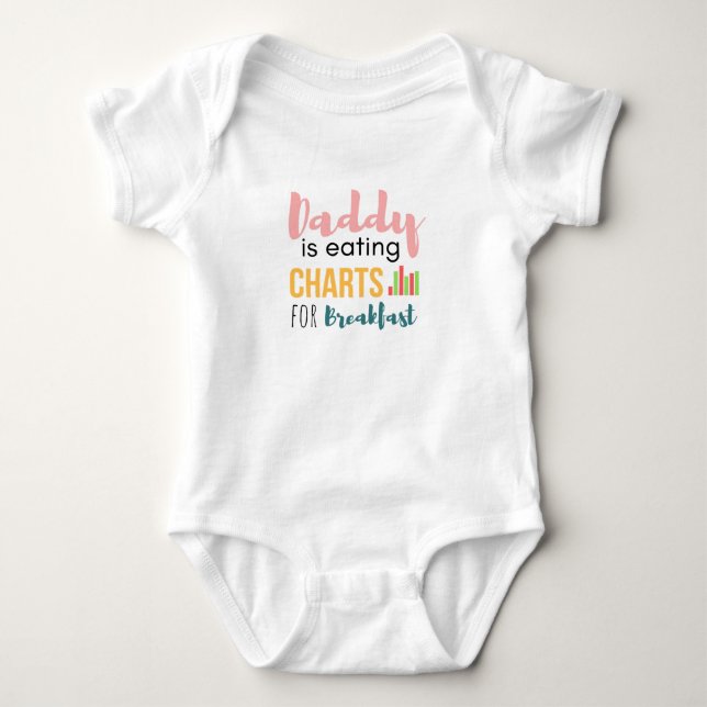 Mommy isst zum Frühstück Charts Baby Strampler (Vorderseite)