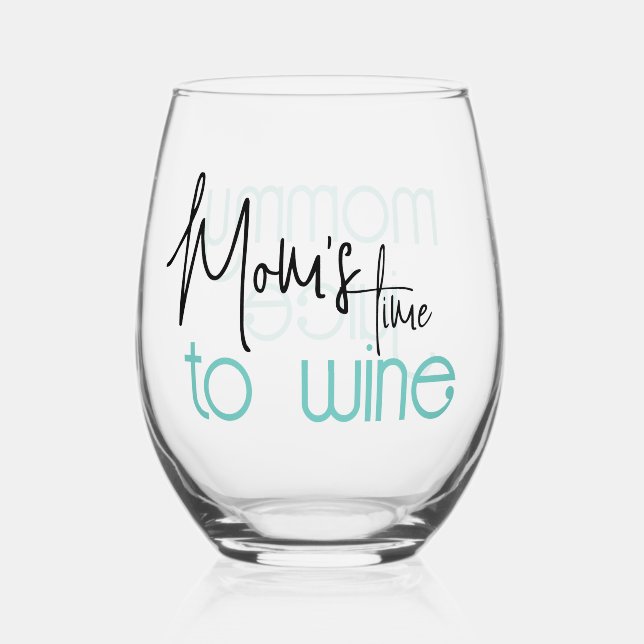 Mommy Juice Mama Zeit zum Wein Weinglas Ohne Stiel (Vorderseite)