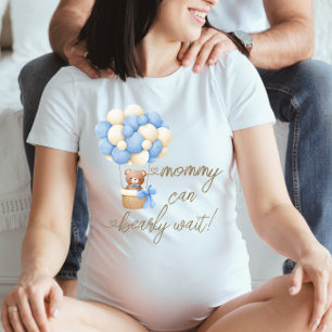Mommy kann Bearly Wait Blue Teddy Bear Baby Dusche T-Shirt
