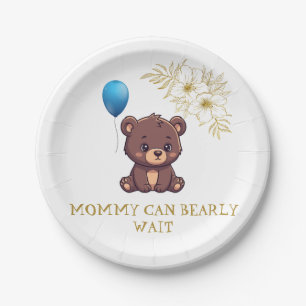 MOMMY KANN KAUM WARTEN süßes Mädchen kaum Baby Bod Pappteller