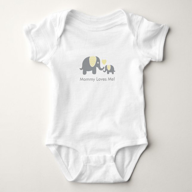 Mommy Lieben Me Elefanten Baby Strampler (Vorderseite)