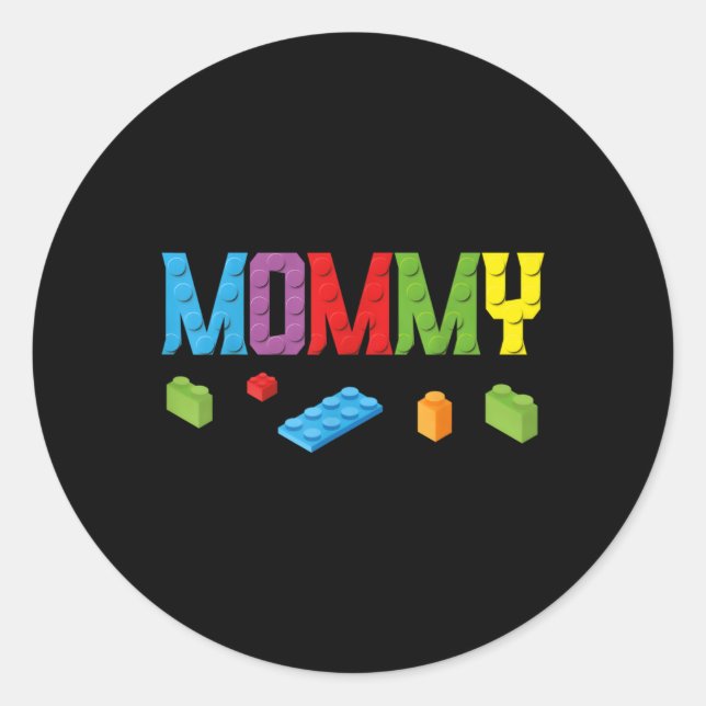 Mommy Master Builder Gebäude Bricks Blocks Family Runder Aufkleber (Vorderseite)