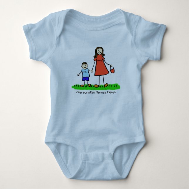 Mommy & Me Boy - Brunettte Mother & Son Shirts (Vorderseite)