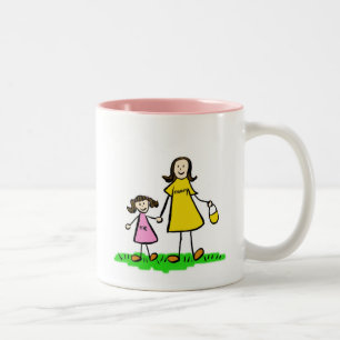 Mommy & Me (Brünett ohne Titel) Zweifarbige Tasse