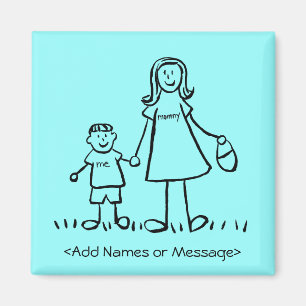 Mommy & Me - Mutter und Sohn - Familienmagnet Magnet