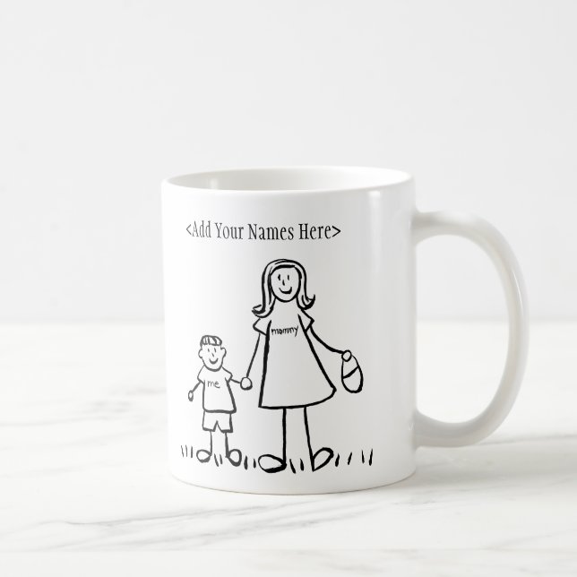 Mommy & Me-Tasse (Namen anpassen) Kaffeetasse (Rechts)