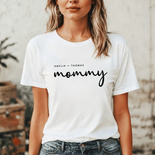 Mommy | Moderne Minimalistische Mama Kindernamen T-Shirt (Von Creator hochgeladen)