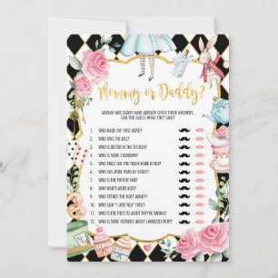 Mommy oder Daddy Alice in Wonder Baby Showgame Einladung
