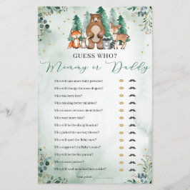 Mommy oder Daddy Baby Shower Game Woodland