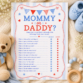 Mommy oder Daddy Baby Shower Spiel Einladung