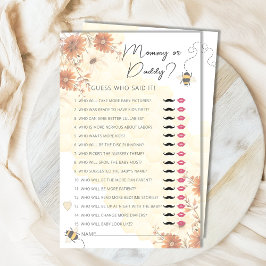 Mommy oder Daddy Bee Honey Boho Baby Shower Game